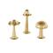 Gold Metal Mushroom Metallic Sculptures with Round Base, 3ct.